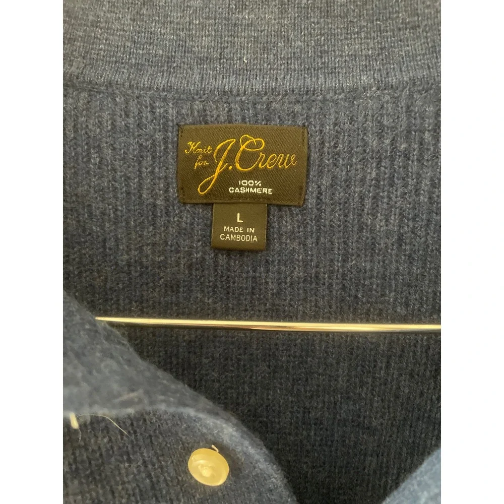 J. Crew Men's Blue Cashmere ribbed sweater-polo CM304 Large
